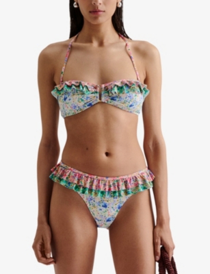 Malina Womens Multi Ditsy Coraline Low-rise Bikini Bottoms Xs