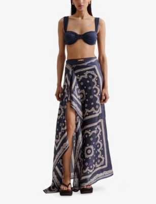 MALINA: Graphic-Print Silk Sarong