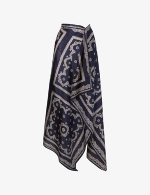 MALINA: Graphic-Print Silk Sarong