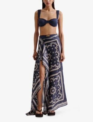 MALINA: Graphic-Print Silk Sarong