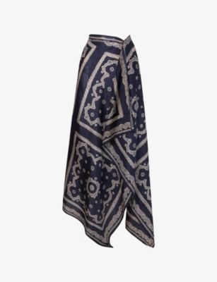MALINA: Graphic-Print Silk Sarong