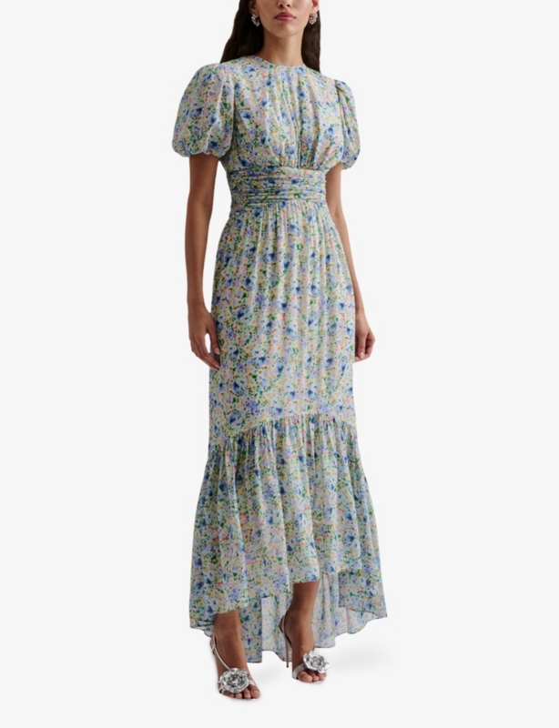 Beatrice Short-Sleeve Woven Maxi Dress