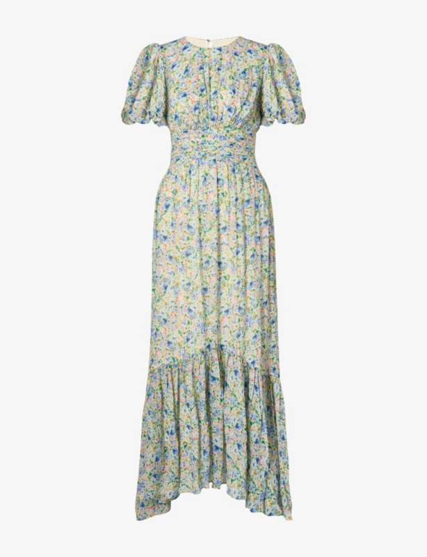 Beatrice Short-Sleeve Woven Maxi Dress