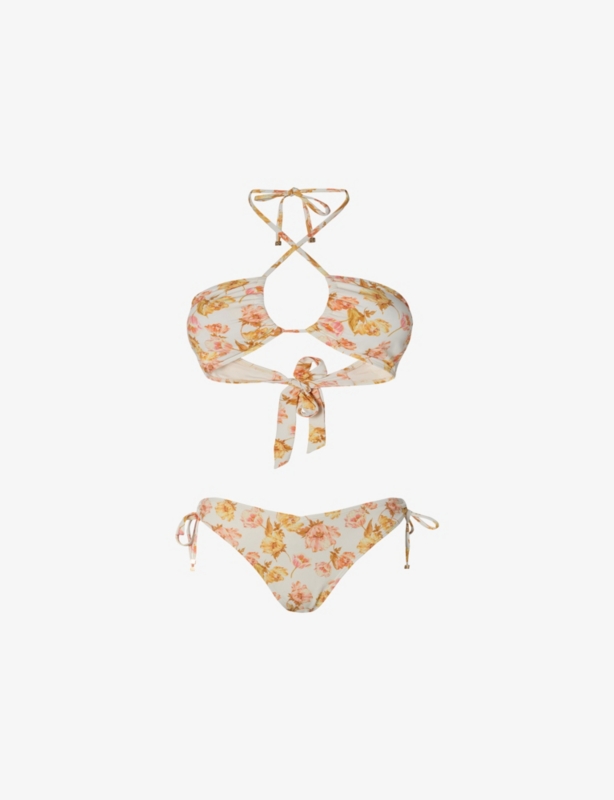 Blanka Floral-Print Side-Tie Bikini Bottoms