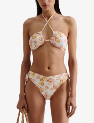 MALINA: Blanka Floral-Print Bandeau Bikini Top