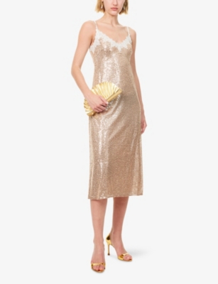 NEEDLE AND THREAD: Coco Cami Ballerina Shoulder-Straps Woven Midi Dress