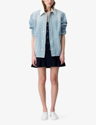 Claudie Pierlot Striped Denim Jacket
