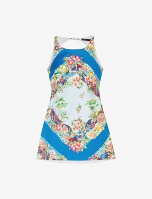 MAJE: Tropical-Pattern Woven Mini Dress