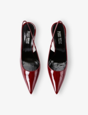 Shop Paris Texas Womens Wine Lidia Sling-back Patent-leather Heeled Courts Eur 37 / 4 Uk