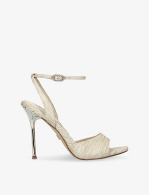 Sam Edelman Womens Gold Lilian Satin Heeled Sandals Eur 39 / 6 Uk