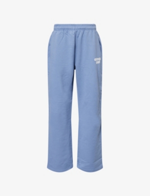 ADANOLA: Bold Wide-Leg Cotton-Jersey Jogging Bottoms