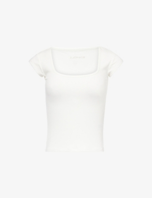 ADANOLA: Scoop-Neck Ribbed Jersey Top
