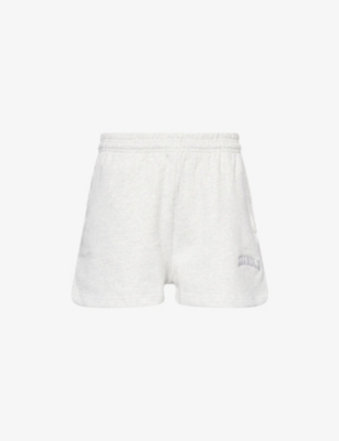 ADANOLA: Logo-Embroidery Varsity Cotton-Jersey Sweat Shorts