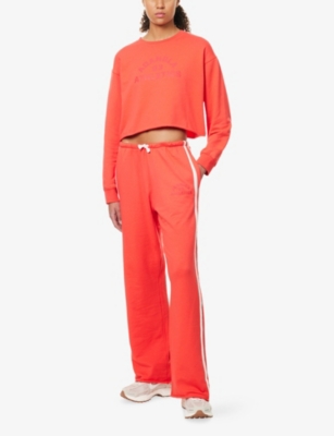 Adanola Womens Apple Red Campus Logo-print Modal-blend Cropped Sweatshirt Xs In Red