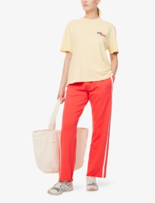 Shop Adanola Womens Apple Red Campus Straight Modal-blend Jogging Bottoms