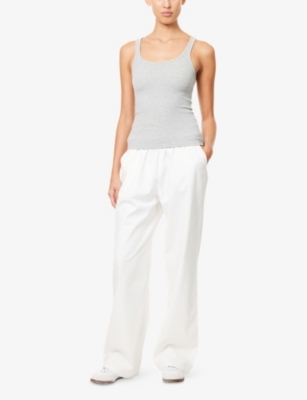 ADANOLA: Scoop-Neck Ribbed Knit Top