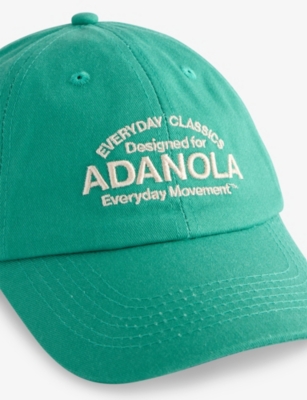 Adanola Womens Brand-embroidered Cotton Cap Green
