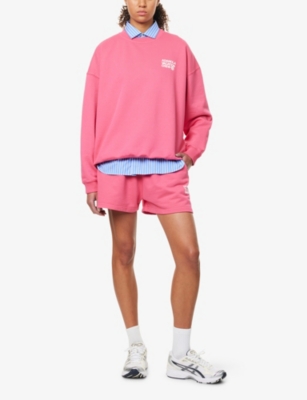 ADANOLA: Vacation Oversized Cotton Sweat Shorts