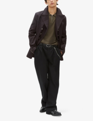 THE KOOPLES: Double-Breasted Notch-Lapel Cotton Coat