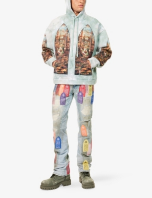Who Decides War By Ev Bravado Mens Eden Graphic-print Cotton-jersey Hoody Blue