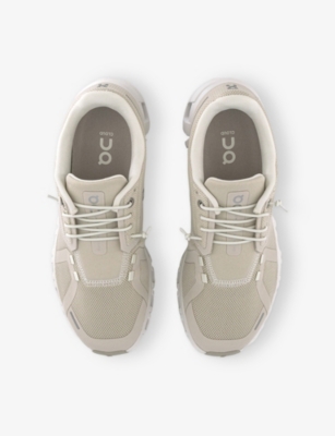 On Mens Pearl White Cloud 6 Mesh Low-top Trainers In White