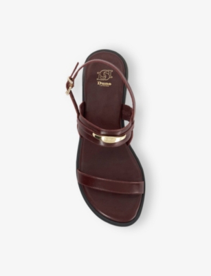 DUNE: Litton Leather Flat Sandals
