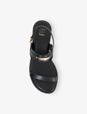 DUNE: Litton Leather Flat Sandals