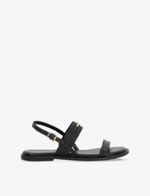 DUNE: Litton Leather Flat Sandals