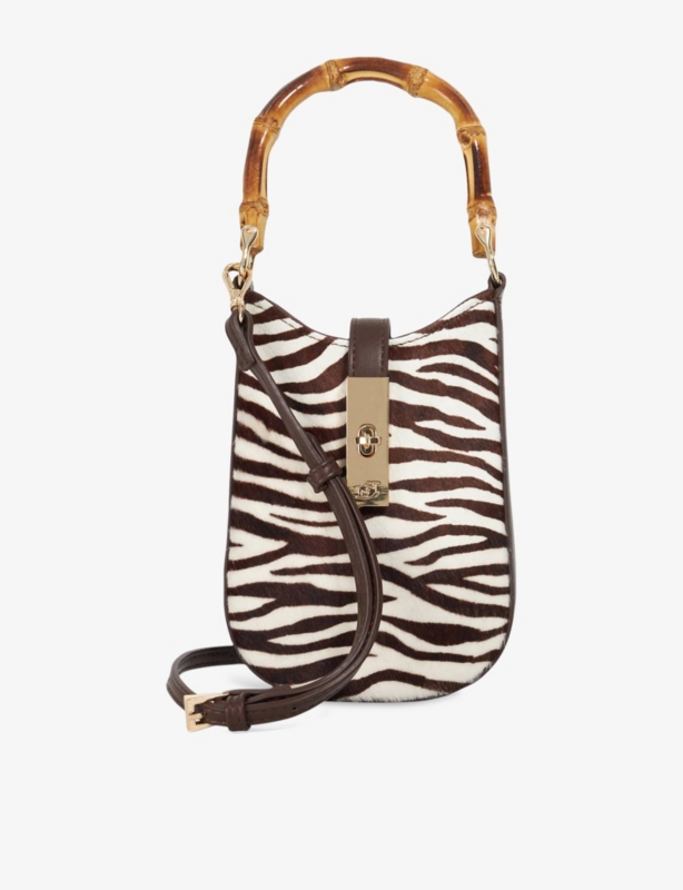 Seek Zebra-Print Leather Phone Pouch
