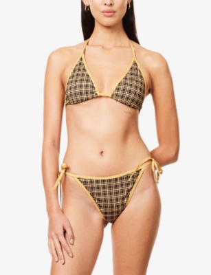 HOUSE OF SUNNY: Classic-Check Tie-Side Bikini Set