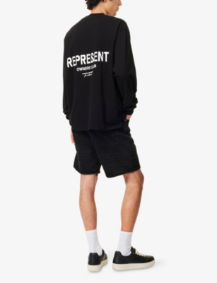 Represent Mens Owners Club Relaxed-fit Cotton Top Black In Black