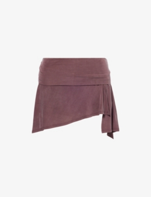 PEACHY DEN: Kylie Asymmetric Stretch-Woven Skort