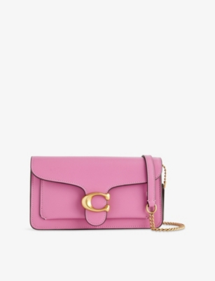 Coach Womens Tabby Chain Leather Clutch Bag Fuchsia