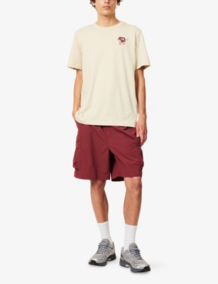 THE NORTH FACE MENS MEDIUM BEIGE CARTOON RELAXED-FIT COTTON T-SHIRT 