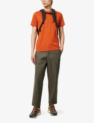 The North Face Mens Dark Green Belted Tapered-leg Cotton Trousers