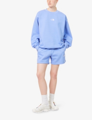 The North Face Womens Essential Oversize Cotton-blend Sweatshirt Medium Blue Xs In Medium Blue