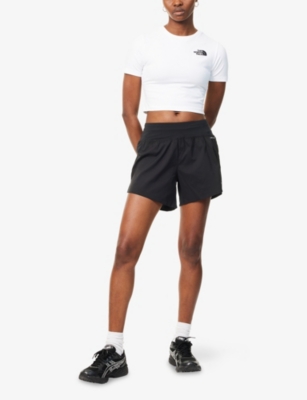 Shop The North Face Womens  Cropped Slim-fit Cotton-jersey T-shirt In White