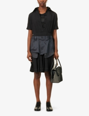 MAISON MARGIELA: Pleated Sleeveless Woven Midi Dress