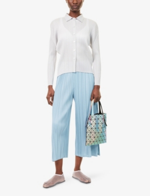 PLEATS PLEASE ISSEY MIYAKE: Mellow Pleats Crop-Leg Knitted Trousers