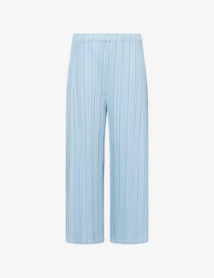 PLEATS PLEASE ISSEY MIYAKE: Mellow Pleats Crop-Leg Knitted Trousers