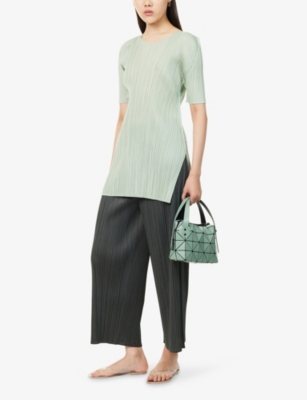 PLEATS PLEASE ISSEY MIYAKE: Pleated Wide-Leg Knitted Trousers