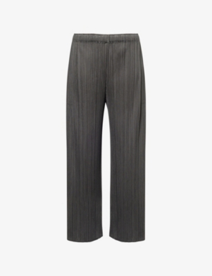 PLEATS PLEASE ISSEY MIYAKE: Pleated Wide-Leg Knitted Trousers