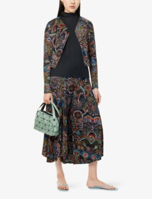 PLEATS PLEASE ISSEY MIYAKE: Light Festival Pleated Knitted Cardigan