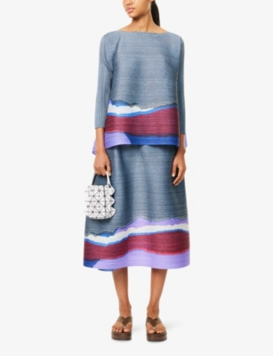 PLEATS PLEASE ISSEY MIYAKE: Grainy Colors Relaxed-Fit Knitted Top