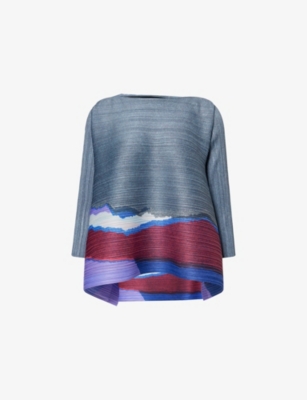 PLEATS PLEASE ISSEY MIYAKE: Grainy Colors Relaxed-Fit Knitted Top