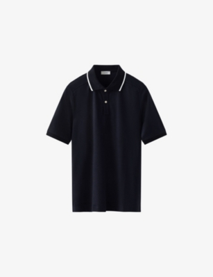 ETON: Contrast-Trim Regular-Fit Cotton-Jersey Polo Shirt