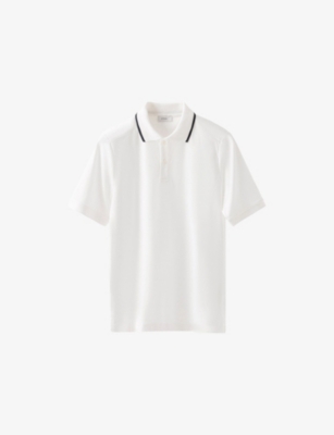 ETON: Contrast-Trim Regular-Fit Cotton-Jersey Polo Shirt