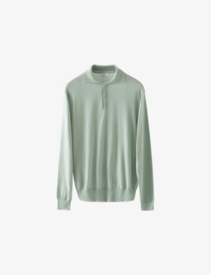 ETON: Regular-Fit Long-Sleeve Cotton And Cashmere-Blend Polo Jumper