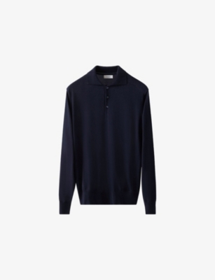 ETON: Regular-Fit Long-Sleeve Cotton And Cashmere-Blend Polo Jumper