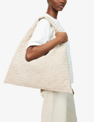 Bottega Veneta Womens  Hop Large Suede Shoulder Bag